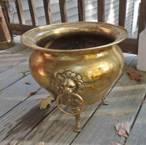 Maceta con patas imperial rusa latón cobre elegante león marcado Tula REGALO - Imagen 1 de 9