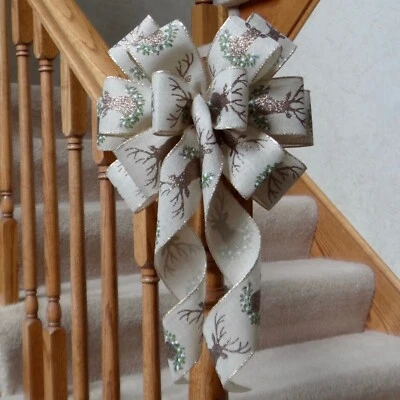 10" AMPLIO CABEZA DE CIERVO IMITACIÓN ARPILLERA NAVIDAD ARCO DECORACIÓN PARA CORONAS MANUALIDADES REGALOS Foto 1 de 2