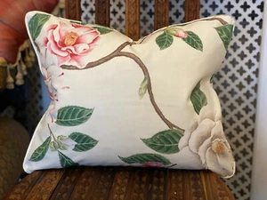 DESIGNER SANDERSON CHRISTABEL CORAL/ IVORY  CUSHION COVER VARIOUS SIZES - Picture 1 of 12