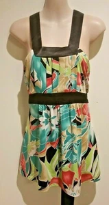 SIZE 12 WONEN'S MULTICOLORED SLEEVELESS TIE BACK 'MEI MEI' TOP EUC - Picture 1 of 2