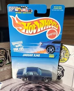 👓Hot Wheels 1997 #609🏁JAGUAR XJ40 Metalflake Dark Blu⭐Chrome Lace Wheels CORGI - Picture 1 of 7