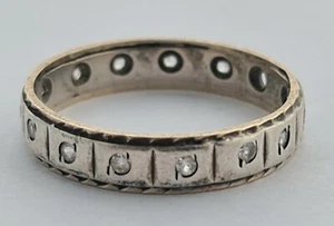 Vintage 9ct & Sterling Silver Spinel Full Eternity Ring Size UK O½ 2g - Picture 1 of 7