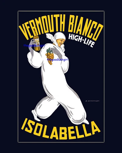 Isolabella VERMOUTH BIANCO 8x10 Vintage Francés Alcohol Publicidad Arte Impresión Foto 1 de 1