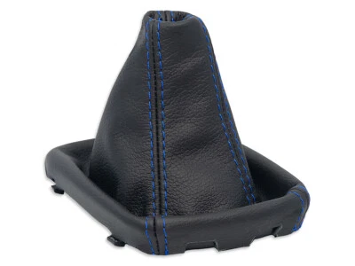 PARA AUDI A6 C5 2001-2004 CAMBIO DE MARCHAS BOTA POLAINA CUBIERTA CUERO PUNTADA AZUL Foto 1 de 4