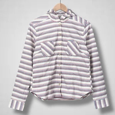 Mountain Hardwear Acadia Stretch Striped Hooded Shirt Womens Small Twill Aztec - Image 1 of 4
