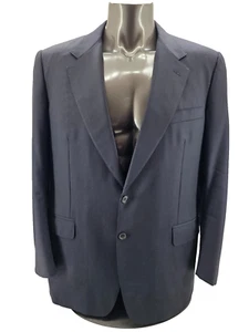 Blazer/abrigo deportivo de lana a rayas azul marino CANALI etiqueta para hombre talla 54 IT 44 EE. UU. - Imagen 1 de 10