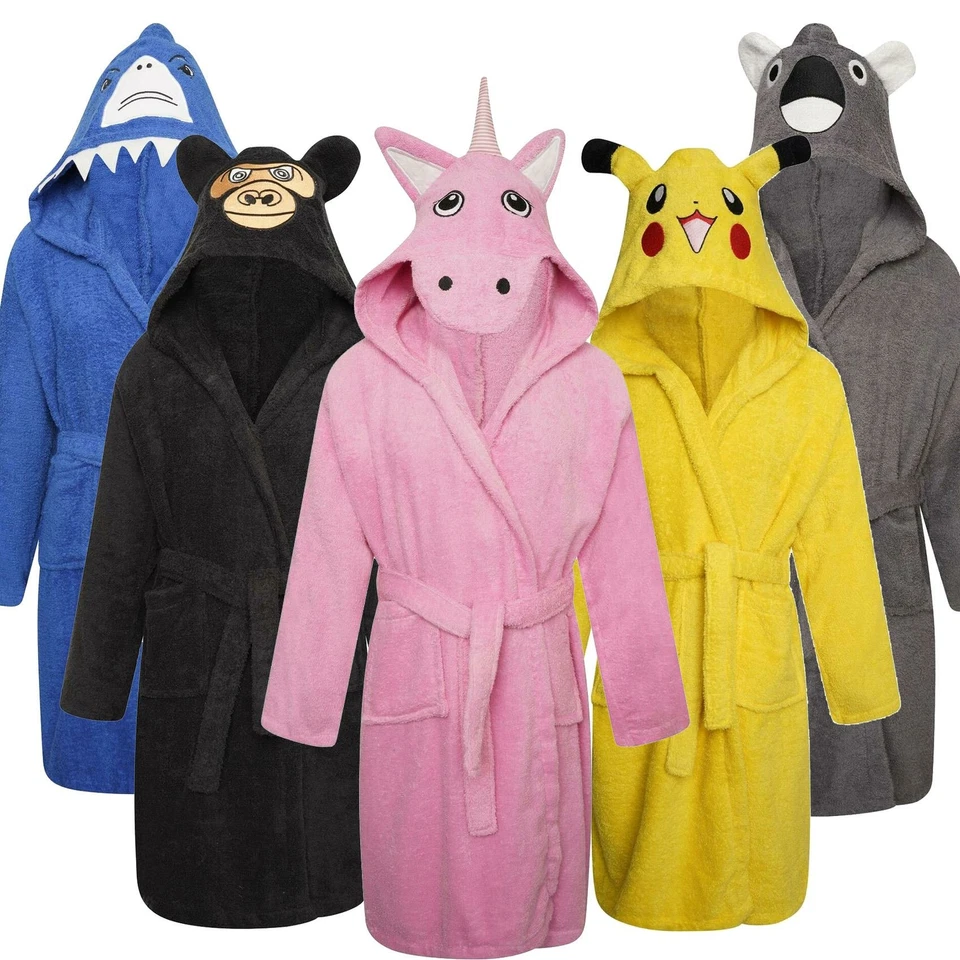 KEANU Kinder Jungen Mädchen 100 % Baumwolle Neuheit Handtuch Tier Kapuzenkleider 3-13 Jahre
