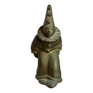 Vintage Art Deco 6" Bronze Clown Statue Figur Briefbeschwerer Türstopper Buchstütze - Bild 1 von 16