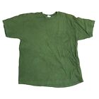 T-shirt vintage vieux marine à point unique unisexe XL vert à manches courtes blanc 