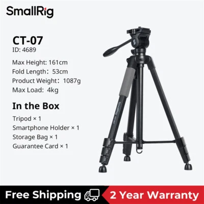 SmallRig Camera Tripod Phone Tripod Stand w/ Fluid Head for Mirrorless DSLR  - Image 1 of 4