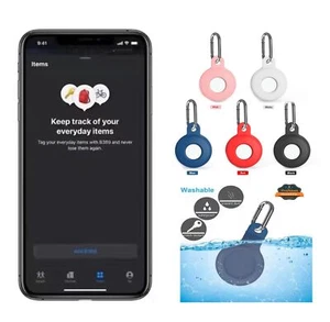 For Apple AirTag Case Silicone Rubber TPU Bumper with Keychain Anti lost Cover - Picture 1 of 49