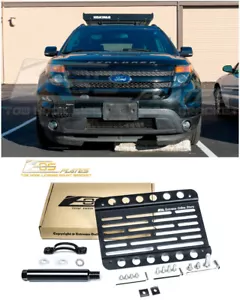 EOS Plate For 11-19 Ford Explorer Front Bumper Tow Hook License Mount Bracket - Picture 1 of 12