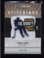 THOMAS VANEK 2009/10 O-PEE-CHEE PREMIER STITCHINGS PATCH #193/199 AH4151