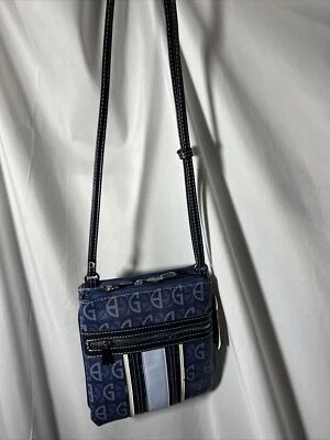 Tiracolo Giani Bernini Dasher Center Strap Signature azul - Imagem 1 de 3