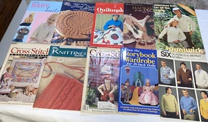 LEAFLETS / BOOKLETS Cross Stitch; Knit; Quilting; Macrame Lot of 10 Various Vtg - Picture 1 of 11