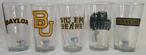 5 - 16oz Baylor Bears Boelter Brands NCAA Drinking Glasses Baylor University Cover