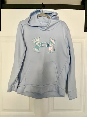 Girls Blue Under Armour Hoodie Sweatshirt Youth Medium - Image 1 of 3