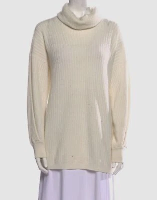 Suéter de cuello alto de cachemir blanco para mujer Agnona $1180 talla IT 40/US 4 Foto 1 de 3