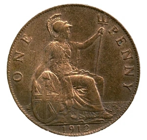 1912 Great Britain 1 Penny Coin - Picture 1 of 2