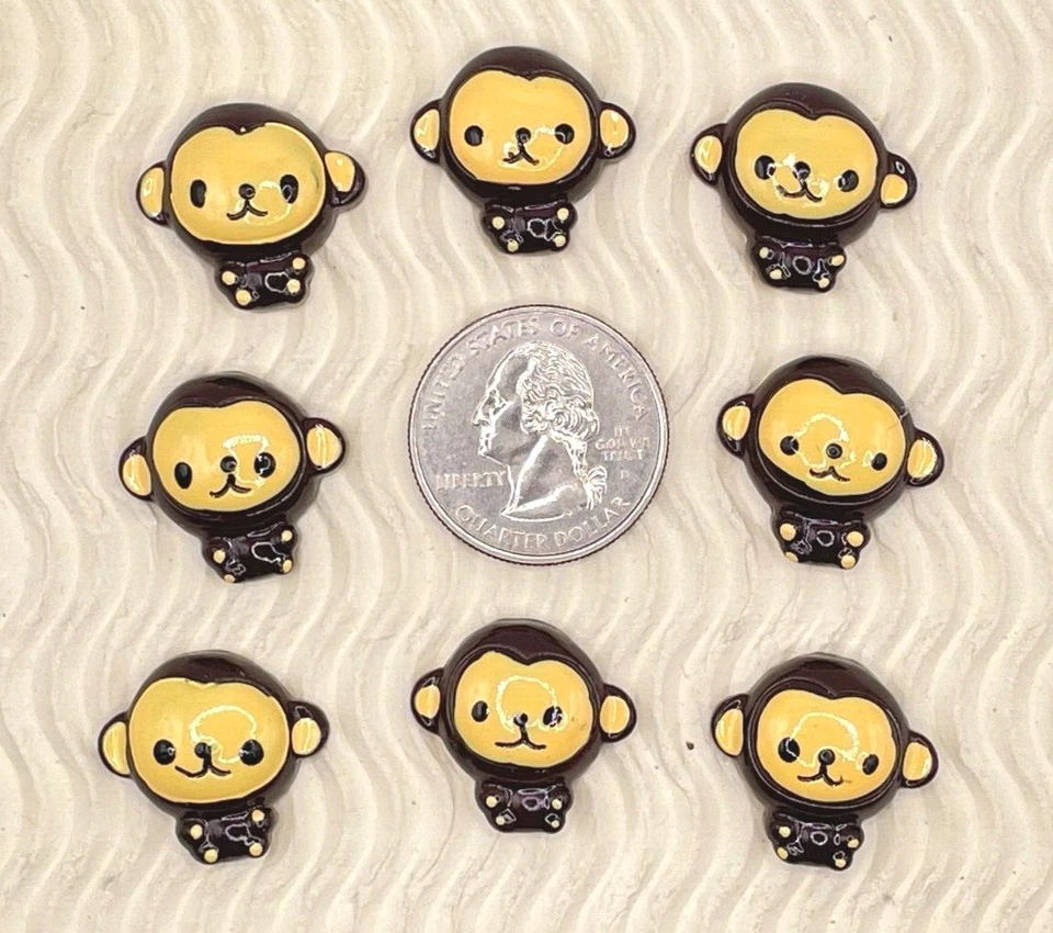 15 piezas x 7/8" resina marrón sólido mono adorno de respaldo plano para arcos/lindo SB166 Foto 1 de 1