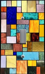 ART NOUVEAU STAINED GLASS MOSAIC collage 10 Light Switch Wallplate Outlets - Bild 1 von 26