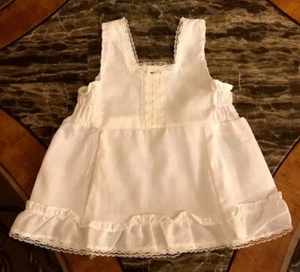 Vintage Baby Slip Girl White Ruffles Lace Full Slip Dressy 1980s 6 - 12 Months - Picture 1 of 6