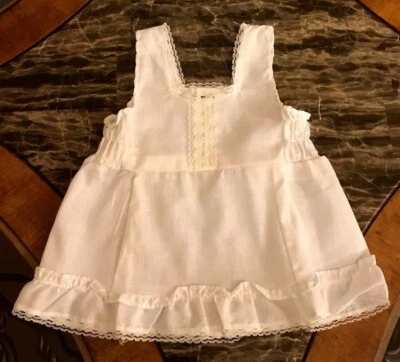 Elegante de encaje con volantes blancos vintage para bebé niña años 80 6-12 meses Foto 1 de 4