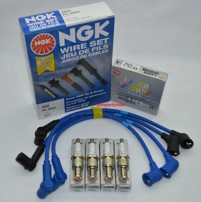 FOR MAZDA RX-8 NGK EXACT FIT IGNITION WIRE SET+4 NGK IRIDIUM SPARK PLUGS RENESIS - Image 1 of 2