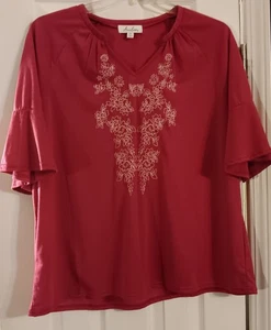 Top donna floreale Auneliege marrone 2XL - Foto 1 di 4