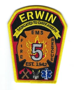 Erwin (Harnett County) NC North Carolina Fire Rescue Dept. Sta. 5 patch - NEW! - Picture 1 of 1