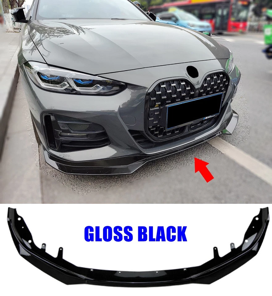 HM PER BMW SERIE 4 G22 G23 2DR COUPÉ M SPORT SPOILER ANTERIORE LABBRO SPLITTER NERO