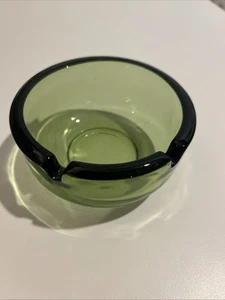 Vintage 1963 Ashtray Green Glass Translucent Mid Century Modern Made in USA - Picture 1 of 5