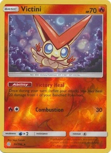 Victini - 30/236 - Reverse Holo Rare - Cosmic Eclipse - Pokemon TCG - MP - Image 1 of 1
