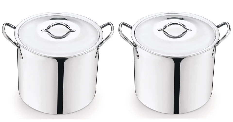 Mainstays 8-Qt Stainless Steel Stock Pot with Lid Durable Stay-Cool Handles