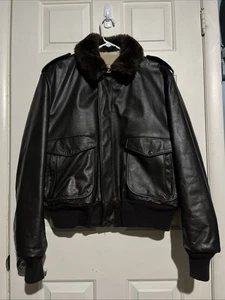 Vintage Schott NYC Leather Bomber Flight Jacket IS-674-MS Men Size 46 - Picture 1 of 12