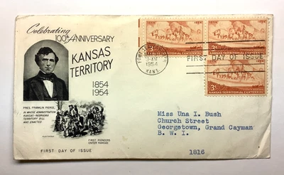 Kansas Territory 100th Anniversary 1954 First Day of Issue 3 Cent - Image 1 of 2