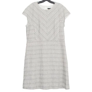 NWT Ann Taylor Dress Sheath Business Casual Preppy Office Black White Size 14T - Picture 1 of 5