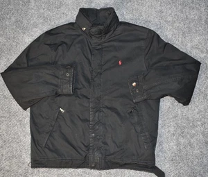 Vintage Polo by Ralph Lauren Jacke Herren Medium schwarz gefüttert Stow Kapuze Herrington - Bild 1 von 11