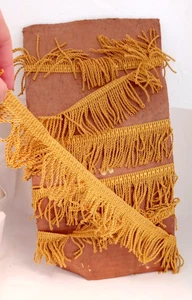 Vintage Conso Style Braided Fringe Trim 70’s Gold Craft 6.5' - Picture 1 of 5