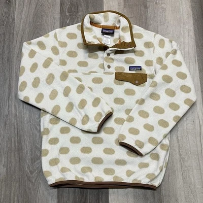 Patagonia Synchilla Snap-T polar para mujer crema estampado de lunares RARO talla XS Foto 1 de 4