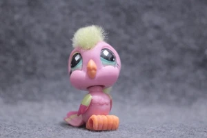 Autentico Littlest Pet Shop LPS rosa verde fuzzy mohawk cacatua uccellino #619 - Foto 1 di 3