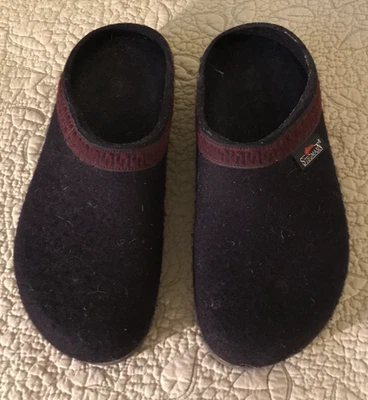 Zuecos de lana para mujer Stegmann azul marino talla 40,5 EE. UU. 9,5 Foto 1 de 4