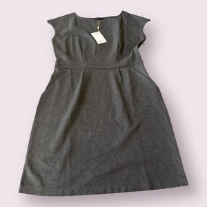 Vestido Vaina Quince Mujer Grande Elegante Gris Manga Gorra Cuello Redondo Cremallera Lateral - Imagen 1 de 8