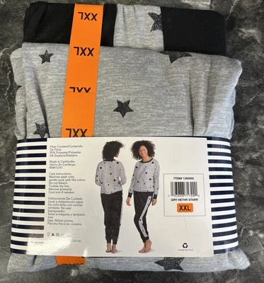Espléndido Juego de Pijama 2 Piezas Gris Brezo Estrella NUEVO XXL Foto 1 de 2