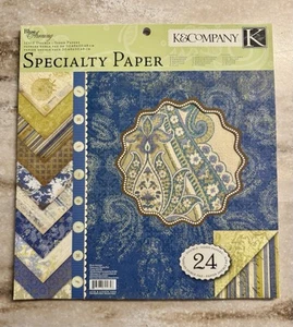 K & Company *BLAUE MARKISE* 12 x 12 Spezialpapierblock 23 Blatt LESEN - Bild 1 von 15
