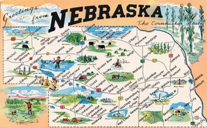 Postkarte Karte Nebraska NE AZ153 - Bild 1 von 2