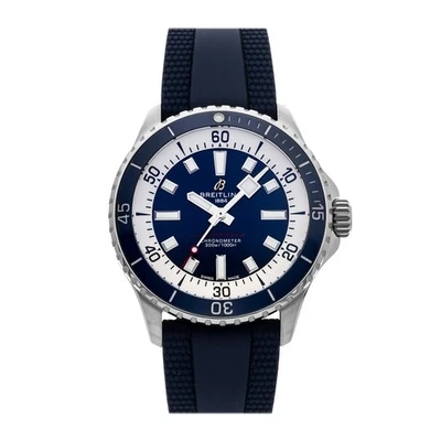 Breitling Superocean Steel Automatic Blue Rubber Strap Watch 42mm A17375E71C1S1 - Image 1 of 4