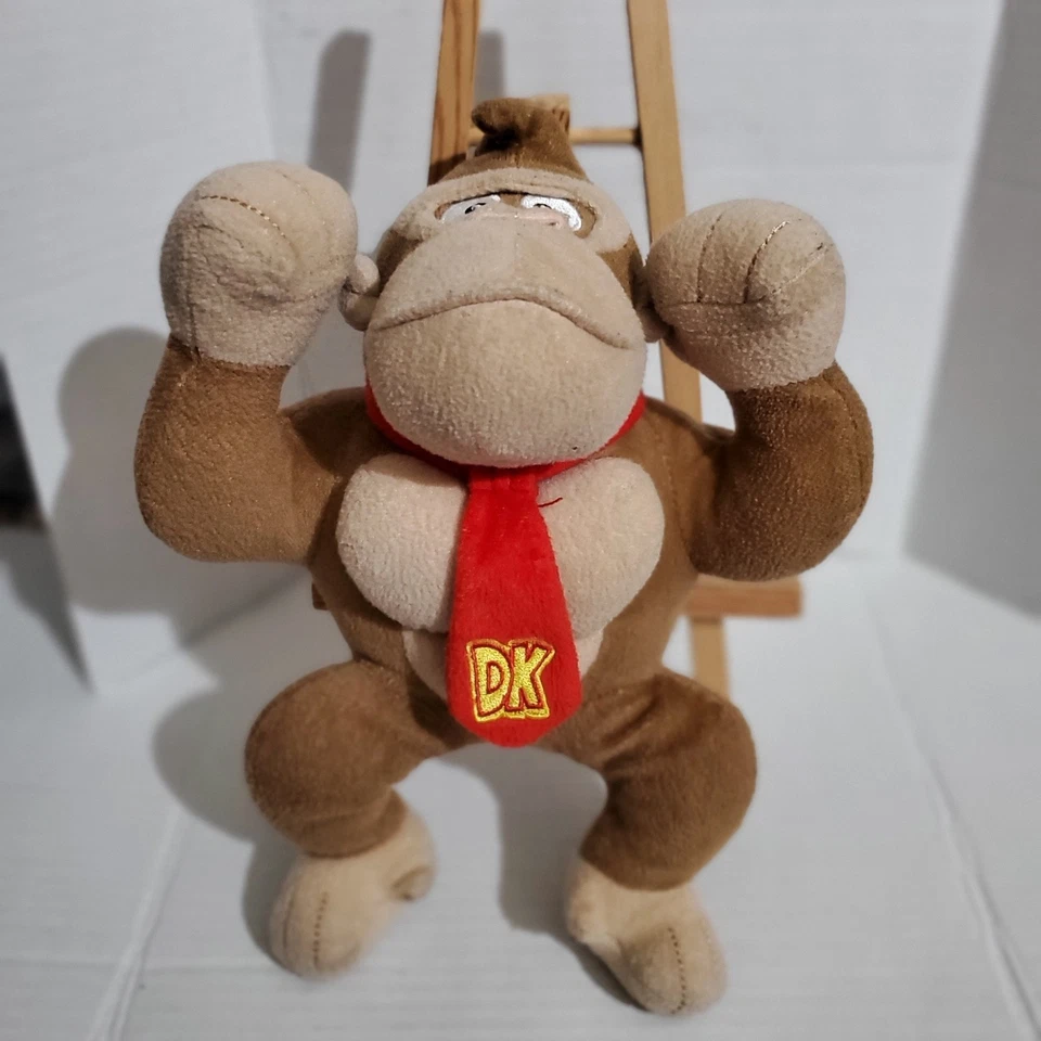 Donkey Kong brinquedo de pelúcia DK Nintendo Super Mario gravata vermelha gorila  - Imagem 1 de 4