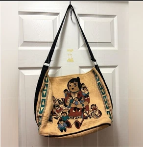 Elpaso Saddle Blanket Co Damen Beige Canvas Bedruckt Schultergurt Beuteltasche Tasche - Bild 1 von 6