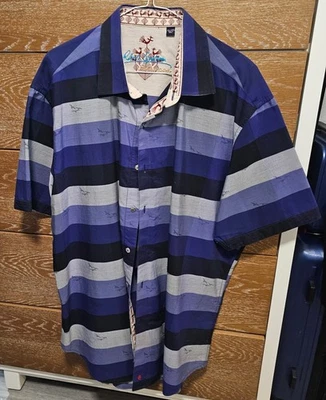 Robert Graham Limited Edition Colorful Striped Short Sleeve Shirt 2XL/2TG - Image 1 of 4